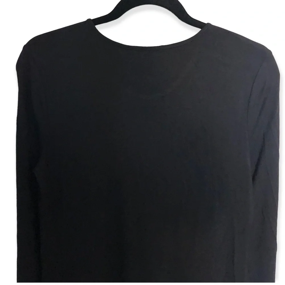 Betabrand Black Modal Silk Jersey Sweatershirt Travel dress